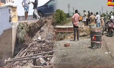 நாமக்கல்லில் சாலை பணிக்கு தோண்டப்பட்ட பள்ளத்தில் விழுந்து ஒருவர் உயிரிழப்பு