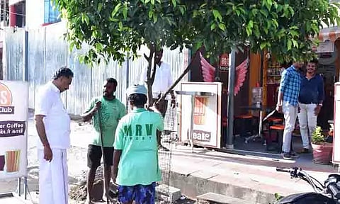 "கானகத்திற்குள் கரூர்" திட்டத்தில் மரங்கள் பராமரிப்பு ஆய்வு