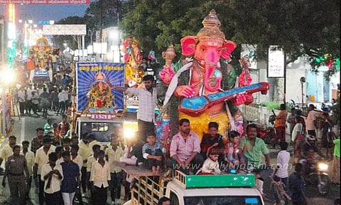 நெல்லையில் 120 விநாயகர் சிலைகள் ஊர்வலம்