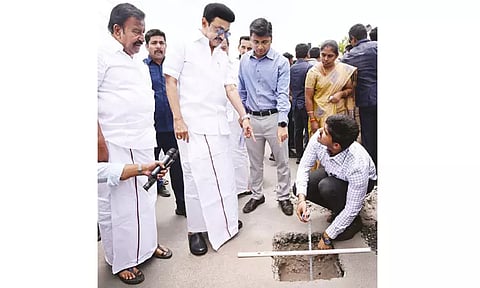 கோவையில் சாலைப்பணிகளை முதல்-அமைச்சர் மு.க.ஸ்டாலின் ஆய்வு