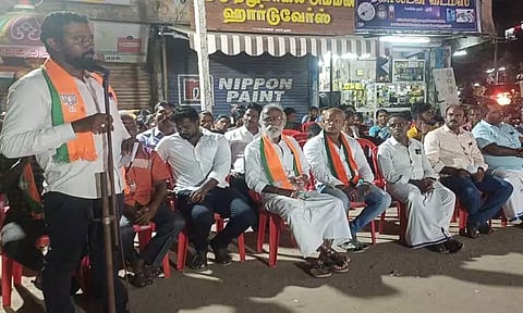 பாரதிய ஜனதா கட்சி சார்பில்தெருமுனை பிரசார கூட்டம்