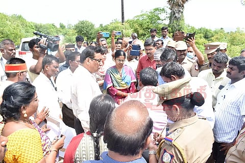 சங்ககிரி அருகேகல்குவாரியை கலெக்டர் கார்மேகம் ஆய்வு