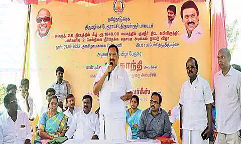 திருமழிசை பேரூராட்சியில் ரூ.16½ கோடியில் நீர் தேக்க தொட்டி, ஆழ்குழாய் கிணறுகள் அமைக்கும் பணி