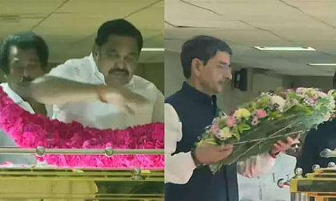 எம்.எஸ்.சுவாமிநாதன் உடலுக்கு கவர்னர் ஆர்.என். ரவி, எதிர்க்கட்சி தலைவர் எடப்பாடி பழனிசாமி அஞ்சலி