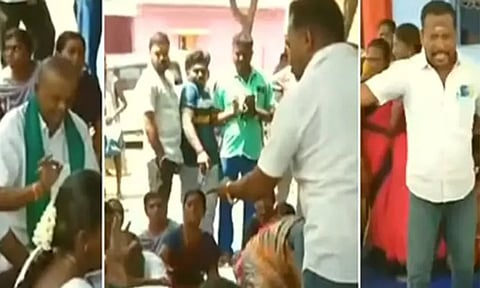 விவசாயியை எட்டி உதைத்த ஊராட்சி செயலாளர் இடைநீக்கம்