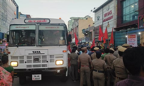 ஜெயங்கொண்டத்தில் ஆர்ப்பாட்டத்திற்கு முயன்ற இந்து முன்னணியினர் 63 பேர் கைது