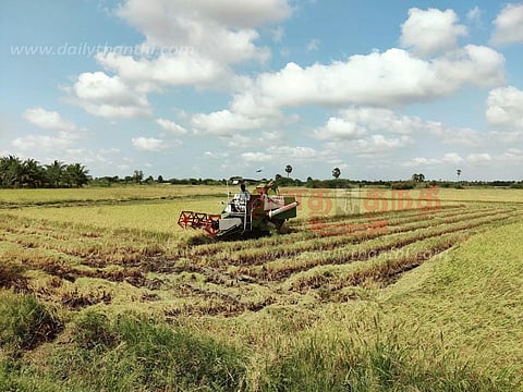 குறுவை அறுவடை பணி தீவிரம்