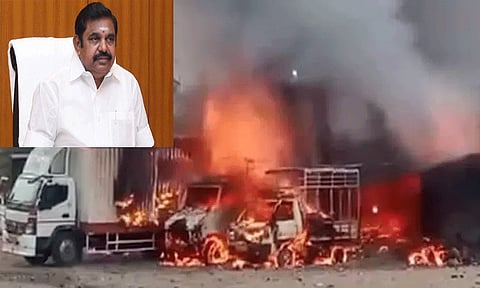 அத்திப்பள்ளி பட்டாசு கடை வெடி விபத்து: எடப்பாடி பழனிசாமி இரங்கல்