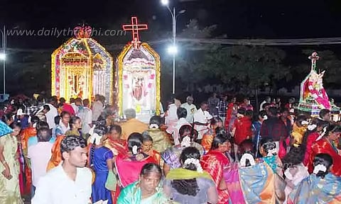 விருதுநகர் தூய ஜெபமாலை அன்னை ஆலய திருவிழா தேர்பவனி