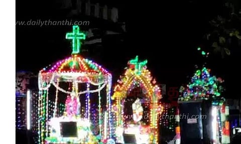 புனித ஜெபமாலை அன்னை ஆலய திருவிழாவில் சப்பர பவனி