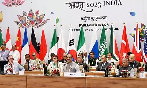 டெல்லியில் இன்று ஜி-20 நாடுகளின் நாடாளுமன்ற சபாநாயகர்கள் உச்சி மாநாடு