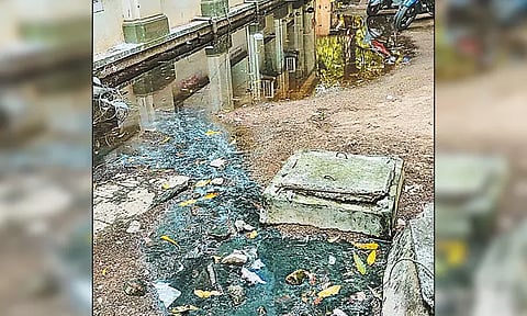 சென்னை ராஜீவ்காந்தி அரசு ஆஸ்பத்திரியில் கழிவுநீர் தேக்கத்தால் நோய்கள் பரவும் அபாயம் - நோயாளிகள் அவதி