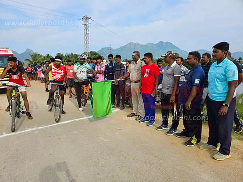 நாகர்கோவிலில்பள்ளி மாணவ, மாணவிகளுக்கான சைக்கிள் போட்டி
