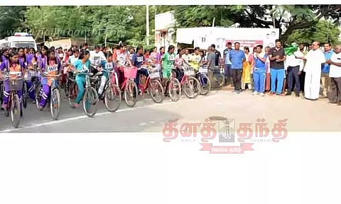 மாவட்ட அளவிலான சைக்கிள் போட்டி