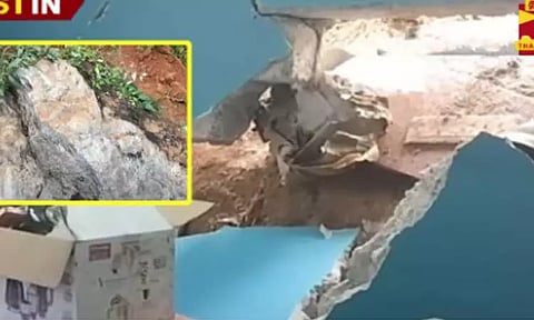 கன்னியாகுமரியில் ராட்சத பாறை உருண்டு விழுந்து விபத்து