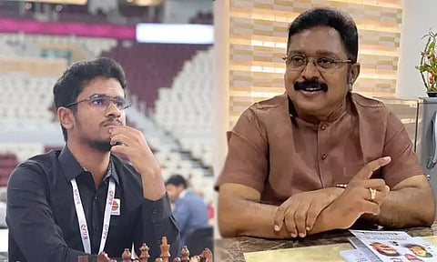 கத்தார் மாஸ்டர்ஸ் செஸ்: கார்ல்சனை வீழ்த்தி சாதனைப் படைத்திருக்கும் கார்த்திகேயன் முரளிக்கு எனது மனமார்ந்த பாராட்டுகள் - டிடிவி தினகரன்