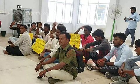 சென்டாக் அலுவலகத்தில் தர்ணா போராட்டம்