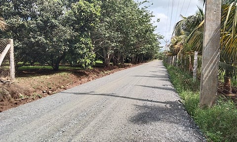 கூடலூர்-ஏகலூத்து இடையே தார்சாலை அமைக்கும் பணி தீவிரம்