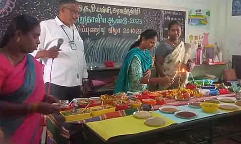 அரசு பள்ளியில் சிறுதானிய விழிப்புணர்வு கண்காட்சி