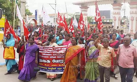 முற்றுகை போராட்டத்தில் ஈடுபட்ட 1,224 அங்கன்வாடி ஊழியர்கள் கைது