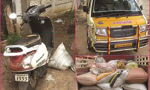 2 டன் ரேஷன் அரிசி கடத்திய 4 பேர் கைது