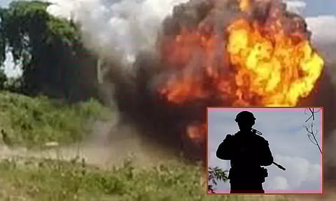 சத்தீஷ்கார்: நக்சலைட்டுகள் வைத்த சக்தி வாய்ந்த வெடிகுண்டு வெடித்ததில் சி.ஆர்.பி.எப். வீரர் காயம்