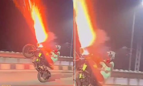 திருச்சியில் பட்டாசு கொளுத்தியபடி பைக் வீலிங் செய்த 7 பேரின் ஓட்டுநர் உரிமங்கள் ரத்து