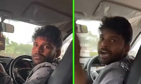 ரூ.5 பணத்திற்காக... கார் ஓட்டுநர், பெண்ணுக்கு இடையே கடும் வாக்குவாதம்; நெட்டிசன்கள் விளாசல்