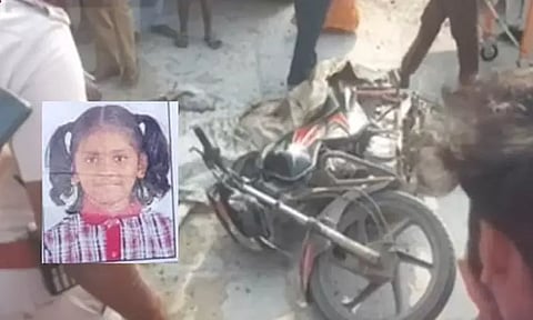 கடலூர்: லாரி சக்கரத்தில் சிக்கி தந்தை கண் எதிரே பலியான சிறுமி