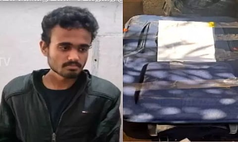 ரூ.5 ஆயிரம் கொடுக்காததால் தாயை கொன்ற மகன் - சடலத்தை சூட்கேசில் வைத்து ரெயிலில் பயணம்