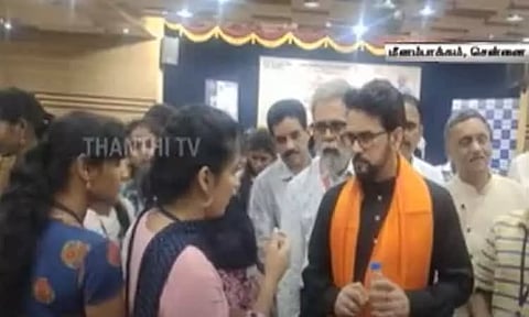 மல்யுத்த வீராங்கனைகள் விவகாரத்தில் கோர்ட்டுதான் முடிவெடுக்கும் - மத்திய மந்திரி அனுராக் தாக்குர்