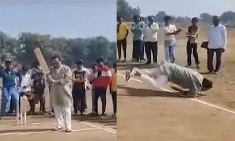 கிரிக்கெட் விளையாடியபோது தலையை தாக்கிய பந்து - எம்.எல்.ஏ. படுகாயம்