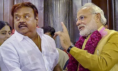 சினிமா மட்டுமல்ல, அரசியலிலும் விஜயகாந்த் கேப்டன்தான்: பிரதமர் மோடி புகழாரம்