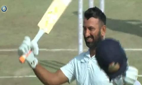 ரஞ்சி கிரிக்கெட்டில் புஜாரா இரட்டை சதம் அடித்து அசத்தல்