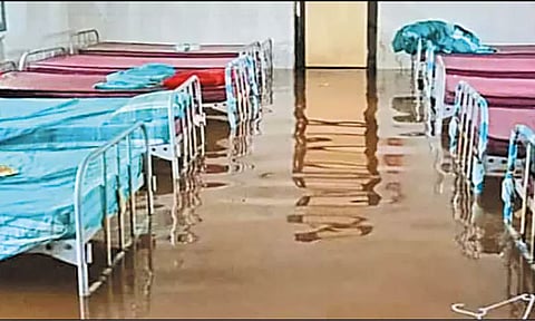 தொடர்மழை காரணமாக செய்யூர் அரசு ஆஸ்பத்திரியில் மழைநீர் புகுந்தது