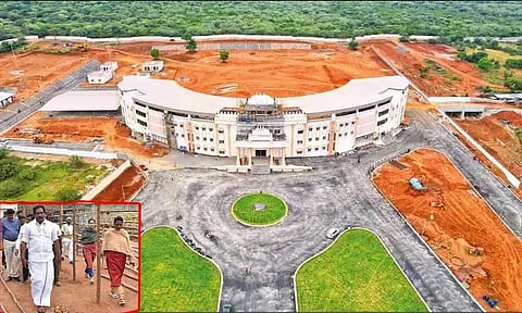 கீழக்கரை ஜல்லிக்கட்டு அரங்கம் - அமைச்சர் மூர்த்தி ஆய்வு