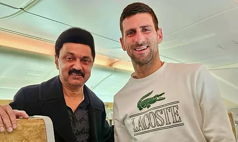 பிரபல டென்னிஸ் வீரர் ஜோகோவிச்சுடன் முதல்-அமைச்சர் மு.க ஸ்டாலின் சந்திப்பு