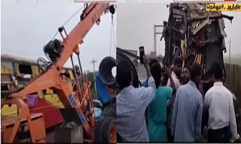 ஆந்திரா; சென்னையில் இருந்து சென்ற பஸ் - லாரி மோதி விபத்து: 8 பேர் பலி