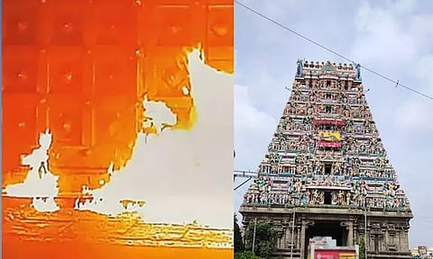 கபாலீசுவரர் கோவில் முன்பு பெட்ரோல் ஊற்றி தீ வைத்த நபர் கைது