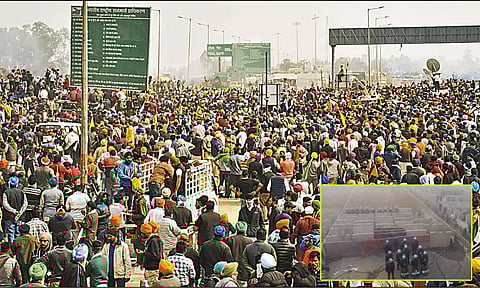 2-வது நாளில் விவசாயிகள் போராட்டம்: டெல்லி எல்லைகளில் பல அடுக்கு பாதுகாப்பு