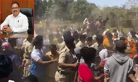 கோவாவில் சத்ரபதி சிவாஜி சிலை திறப்புக்கு எதிர்ப்பு.. கல்வீச்சில் காயமடைந்த மந்திரி