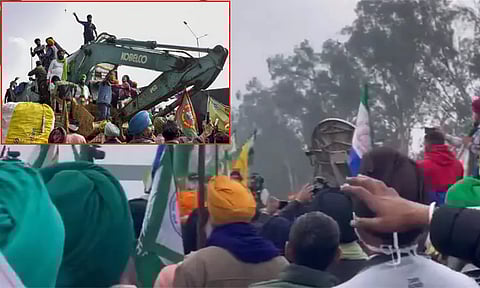 போராடும் விவசாயிகளிடம் ஜே.சி.பி. இயந்திரங்கள் - கடும் நடவடிக்கை எடுக்கப்படும்: போலீஸ் எச்சரிக்கை