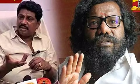 ஏ.வி.ராஜு பேச்சு - நடிகர் கருணாஸ் புகார்