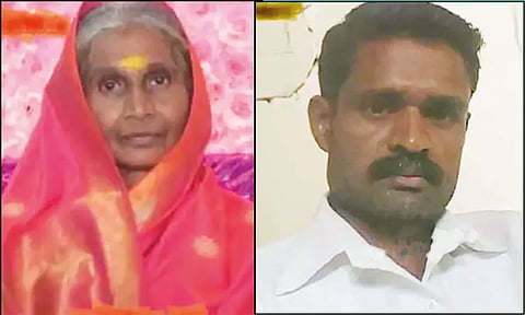 சொத்தை எழுதி கொடுக்க மறுத்ததால் தாயை இரும்பு கம்பியால் அடித்துக்கொன்ற மகன்