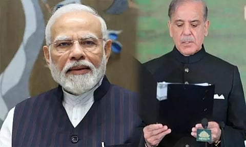 2-வது முறையாக பிரதமராக பதவியேற்றுக்கொண்ட ஷபாஸ் ஷெரீப்புக்கு பிரதமர் மோடி வாழ்த்து