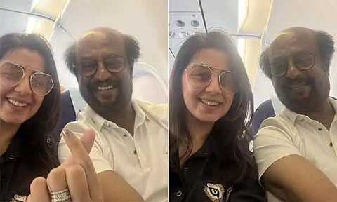 'மிகச்சிறந்த பயணம் இது..' - ரஜினிகாந்துடன் விமானத்தில் பயணித்த நிக்கி கல்ராணி நெகிழ்ச்சி