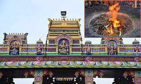 குண்டம் திருவிழா.. பண்ணாரி மாரியம்மன் கோவிலில் கம்பம் சாட்டும் நிகழ்ச்சி