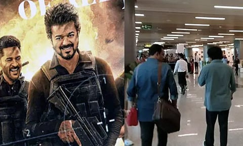 'கோட்' படப்பிடிப்பிற்காக துபாய் புறப்பட்டார் நடிகர் விஜய்