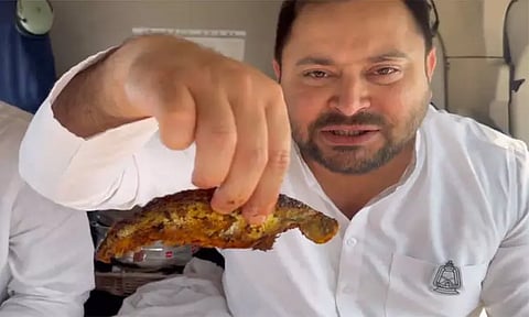 நவராத்திரி நேரத்தில் மீன் சாப்பிடலாமா?: பா.ஜ.க.வின் விமர்சனங்களுக்கு பதிலளித்த தேஜஸ்வி யாதவ்