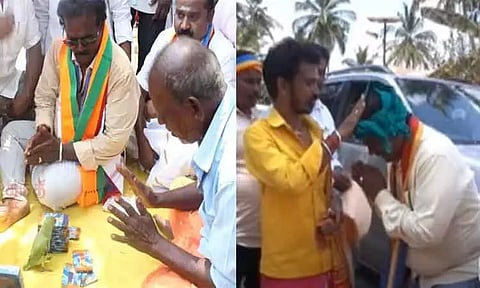 கிளி ஜோசியரை தொடர்ந்து குடுகுடுப்பைக்காரரிடம் ஆசி பெற்ற தங்கர்பச்சான்